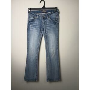 Vintage Y2K Reign Flared Jeans Low Rise Dark Demin Wash Women Size 3 Short